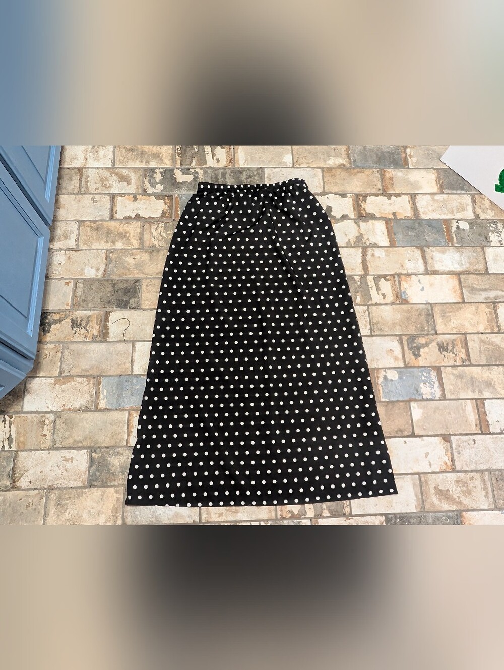 SHEIN Black & White Polka Dot High-Waisted Elastic Maxi Skirt - Women's Large